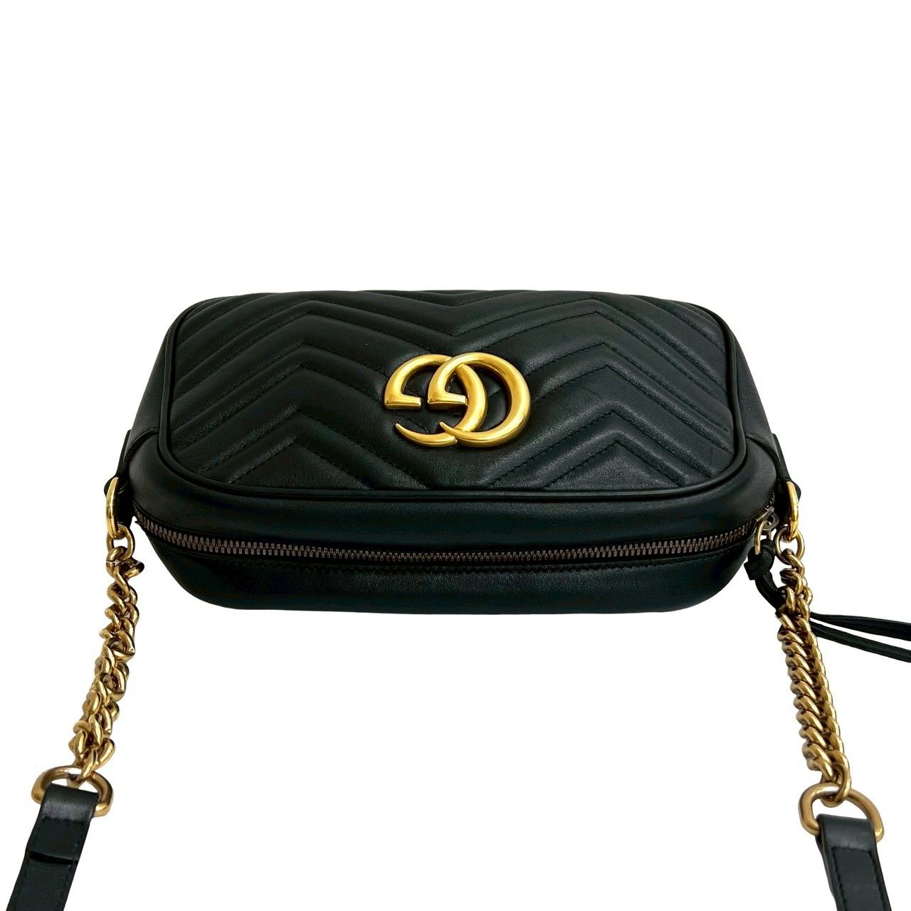 極 美品 袋付き GUCCI グッチ キルティング GGマーモント レザー 本革