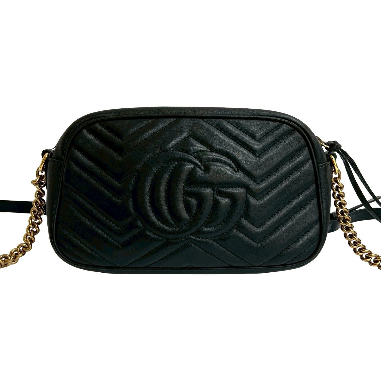 極 美品 袋付き GUCCI グッチ キルティング GGマーモント レザー 本革