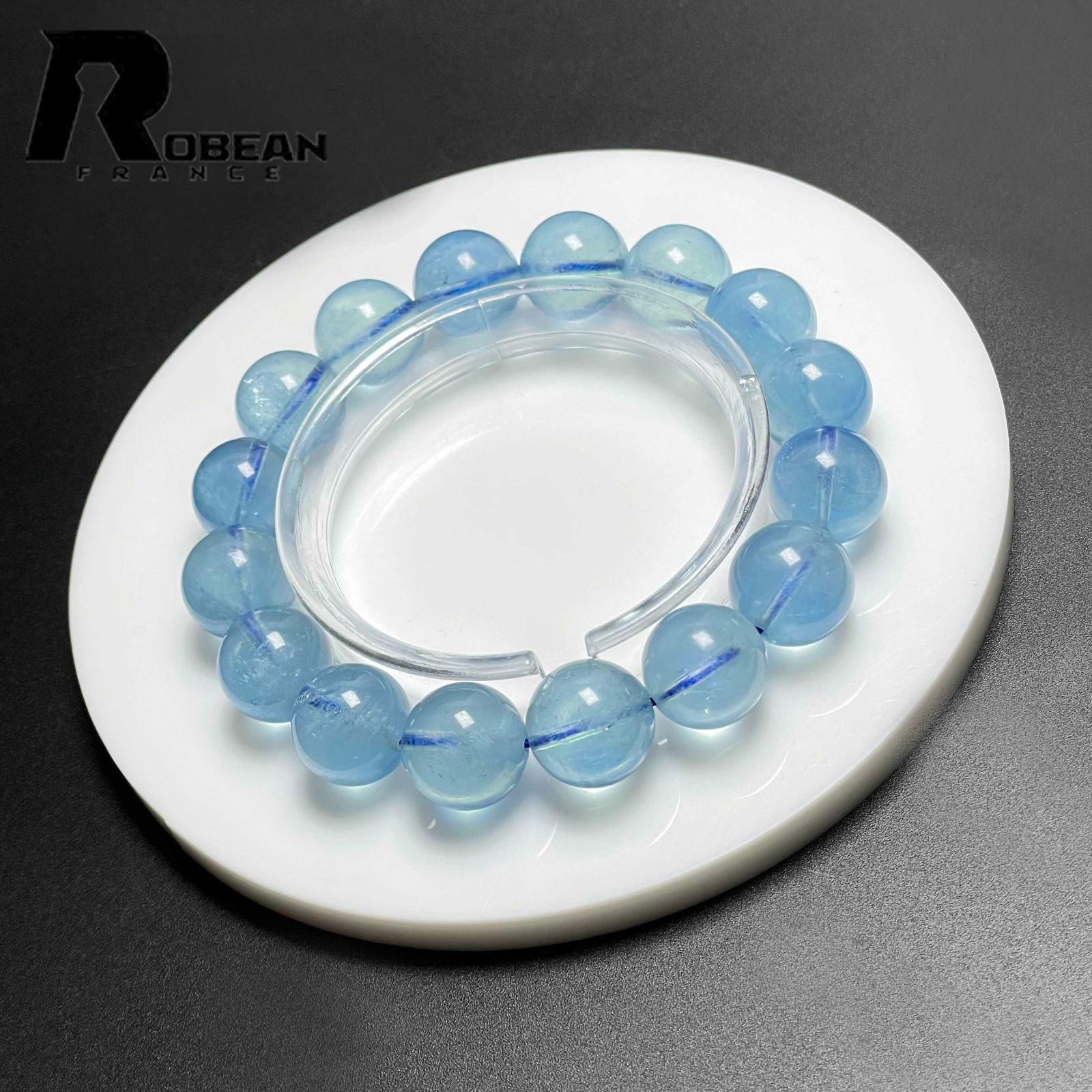 EU製 定価27万円 ROBEAN ブルーアクアマリン パワーストーン ブレスレット 天然石 原石 お守り プレゼント 13 9 14 3 mm