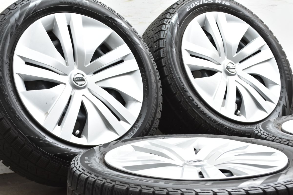 程度良好品 ニッサン ZE 1 リーフ 16 in 6 5 J 40 PCD 114 3 ピレリ アイスアシンメトリコプラス 205 55 R セレナ ラフェスタ