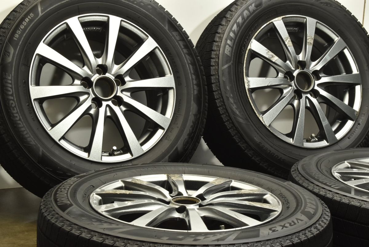 交換用に ユーロスピード 15 in 6 J 45 PCD 100 ブリヂストン ブリザック VRX 3 195 65 R プリウス カローラツーリング スポーツ 可