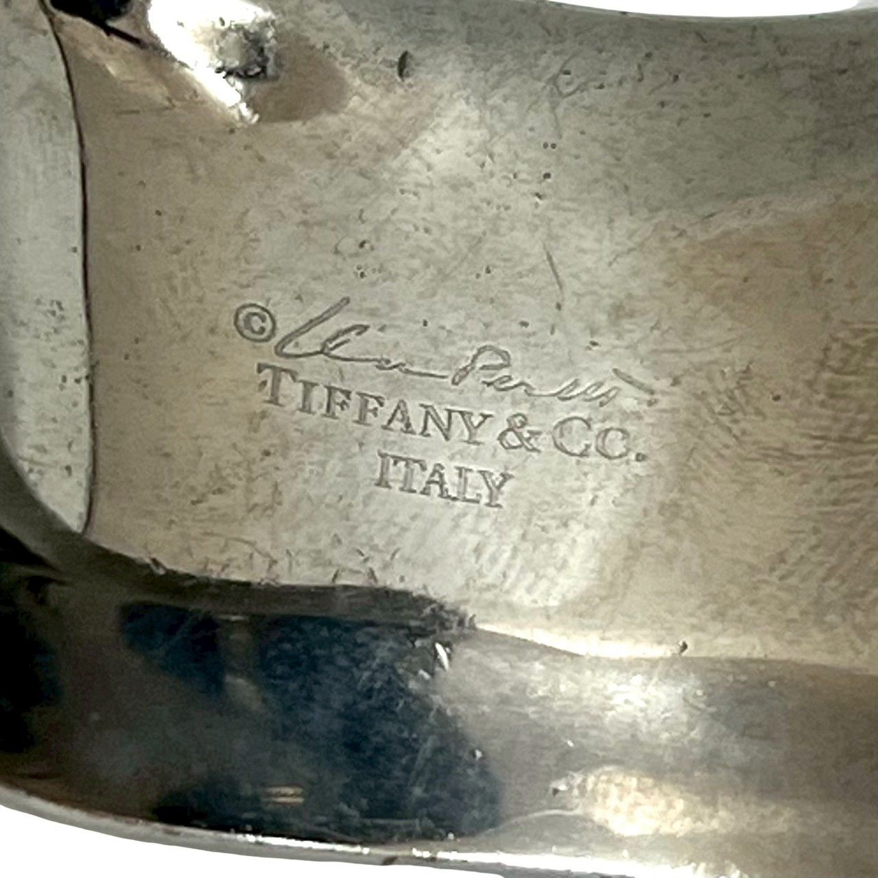 品 TIFFANY-Co. ティファニー ボーンカフ バングル ロゴ メタル ブレスレット 小物 シルバー 79386