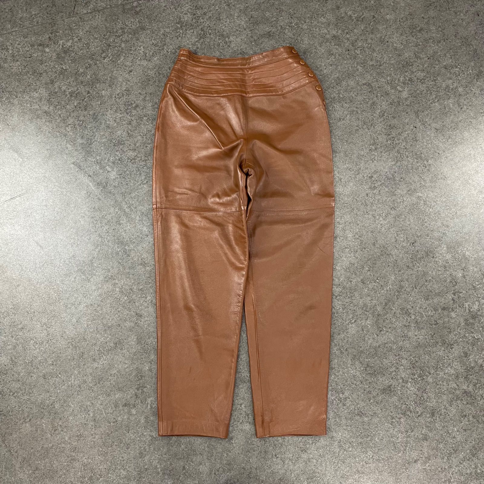  90 s Vintage Miss Chloe Real Leather Pants Tapered ミスクロエ 本革 レザーパンツ ライダース テーパード 無地 ブラウン 茶 ヴィンテージ ビンテージ 40 その他 パンツ