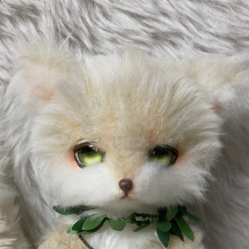 創作人形 ちぢれげ 森に住む小さな友達 約20 cm