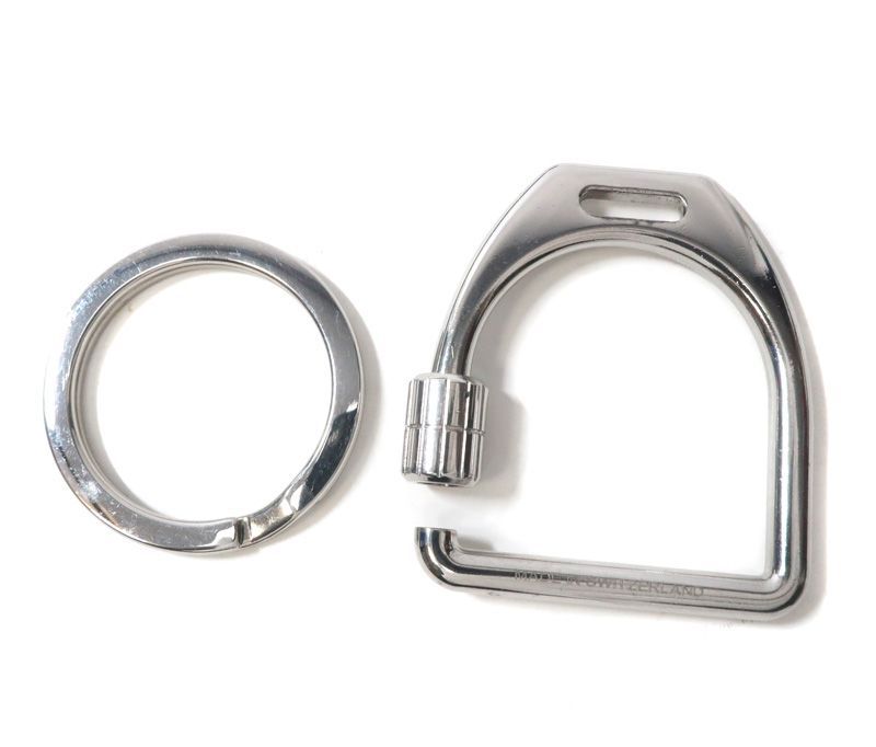 エルメス キーホルダー エトリエ あぶみ キーリング シルバー HERMES