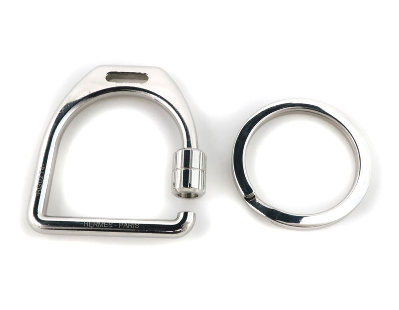 エルメス キーホルダー エトリエ あぶみ キーリング シルバー HERMES