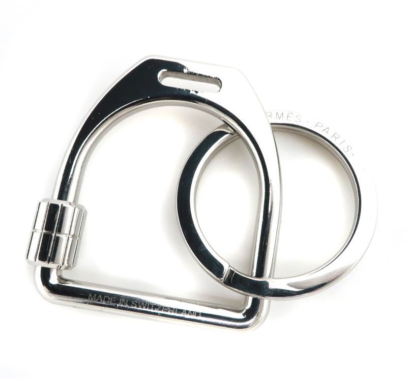 エルメス キーホルダー エトリエ あぶみ キーリング シルバー HERMES