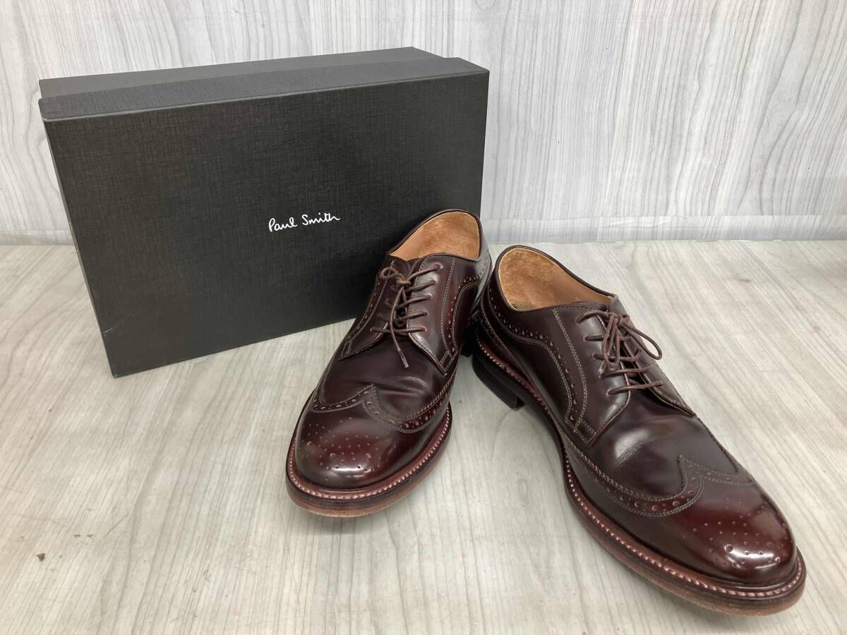 PAUL SMITH LUCI 535236 ポール スミス ルーシーレザーシューズ ダークブラウン ウィングチップ メンズ sizeUK9 インポート