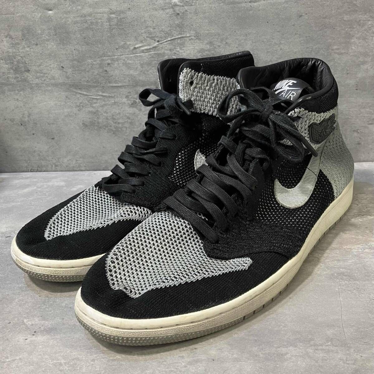 NIKE AIR JORDAN 1 RETRO HI FLYKNIT BLACK／GRAY size 30 ナイキ エア