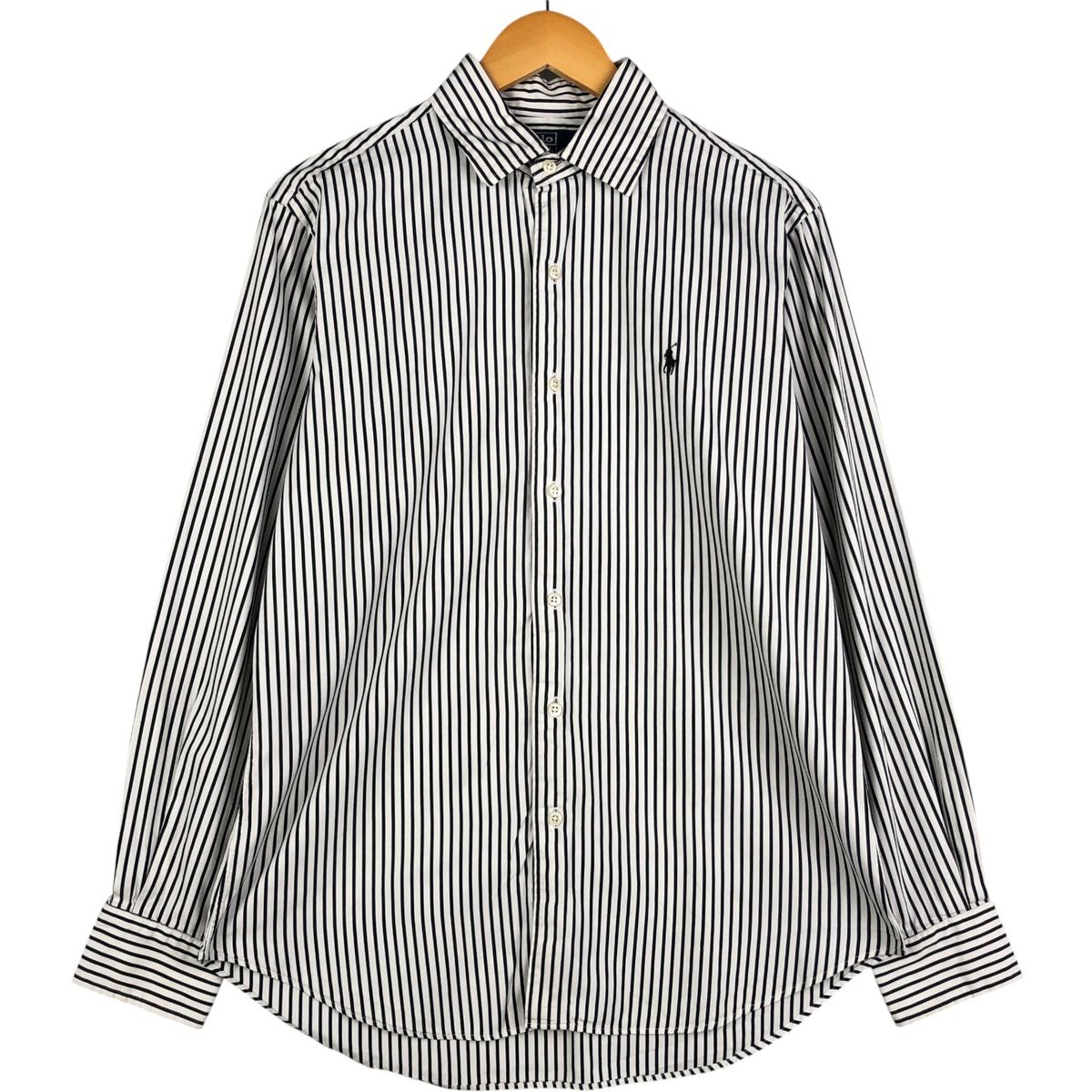 古着 ラルフローレン Ralph Lauren POLO by Ralph Lauren CLASSIC FIT 長袖 コットンストライプシャツ メンズM相当/eaa595082