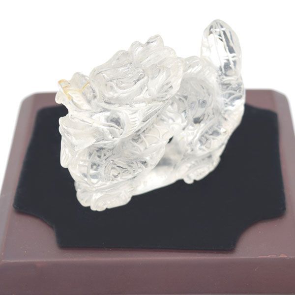 天然石水晶の龍　置物　ご購入前に在庫確認必要G.218 公式 龍の置物 竜 水晶 7.5cm 天然石製 クリスタル パワーストーン