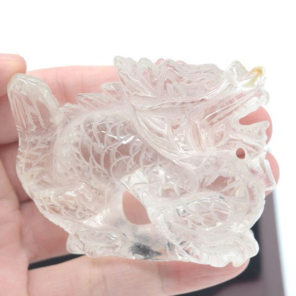 公式 龍の置物 竜 水晶 7.5cm 天然石製 クリスタル パワーストーン