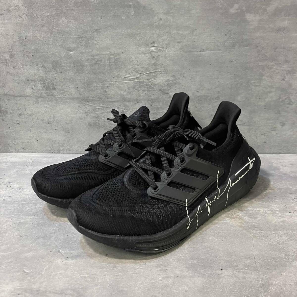 Y-3 LIGHT スニーカー ブラック IF 2347 サイズ27.5 ワイスリー ほつれ加工