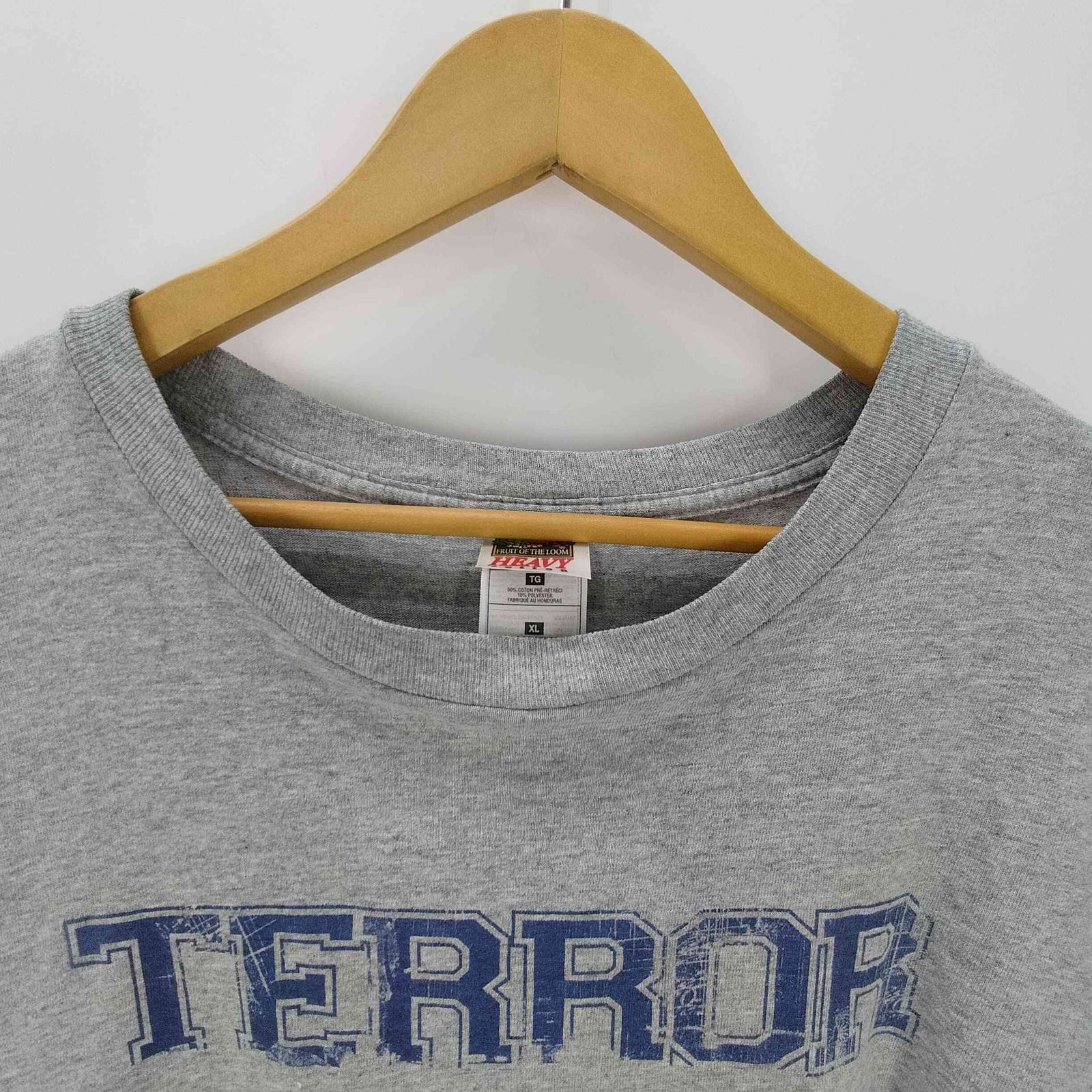 FRUIT OF THE LOOM(フルーツオブザルーム) HEAVY cotton 00S 2枚タグ 両面 ダメージ プリント L/S ハードコア ロック バンド Tシャツ ロンT メンズ import：XL 【中古】【ブランド古着バズストア】 フルーツオブザルーム FRUIT OF THE LOOM HEAVY cotton 00S 2枚タグ