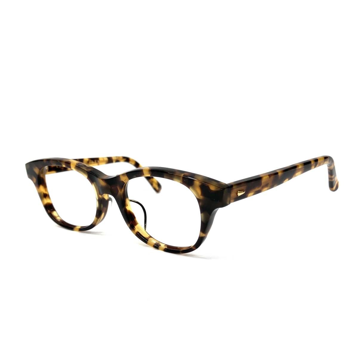 はくさんめがねてん 眼鏡フレーム レンズなし ヒョウ柄 テンプル歪みあり