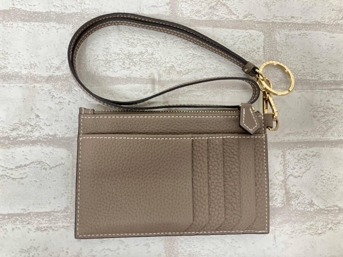 BONAVENTURA ボナベンチュラ ジップカードホルダー カードケース ストラップ付属 ブラウン系 レザー