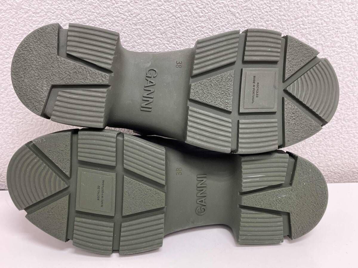 GANNI サンダル GANNI ガニー グリーン オリーブ ラバーミュール サンダル サイズ 38