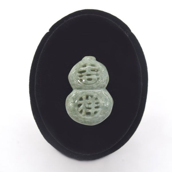 瓢箪 翡翠の置物 3.7cm 天然石製 2色から選べる 冨貴吉祥 ヒスイ