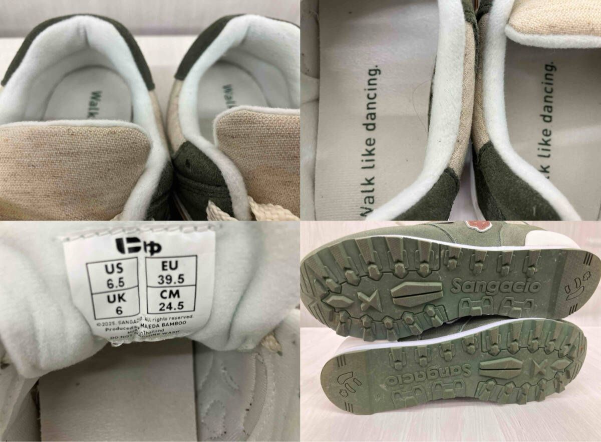 SANGACIO にゅ～ず 『Linen×Olive』スニーカー 24.5センチ - メルカリ