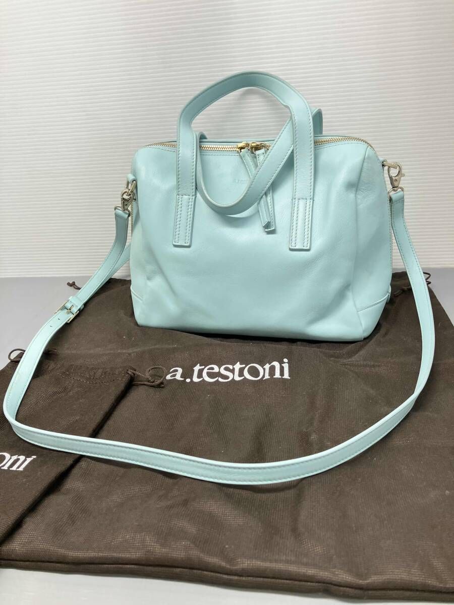 ☆ A testoni ア テストーニ ショルダーバッグ 2way ティファニー