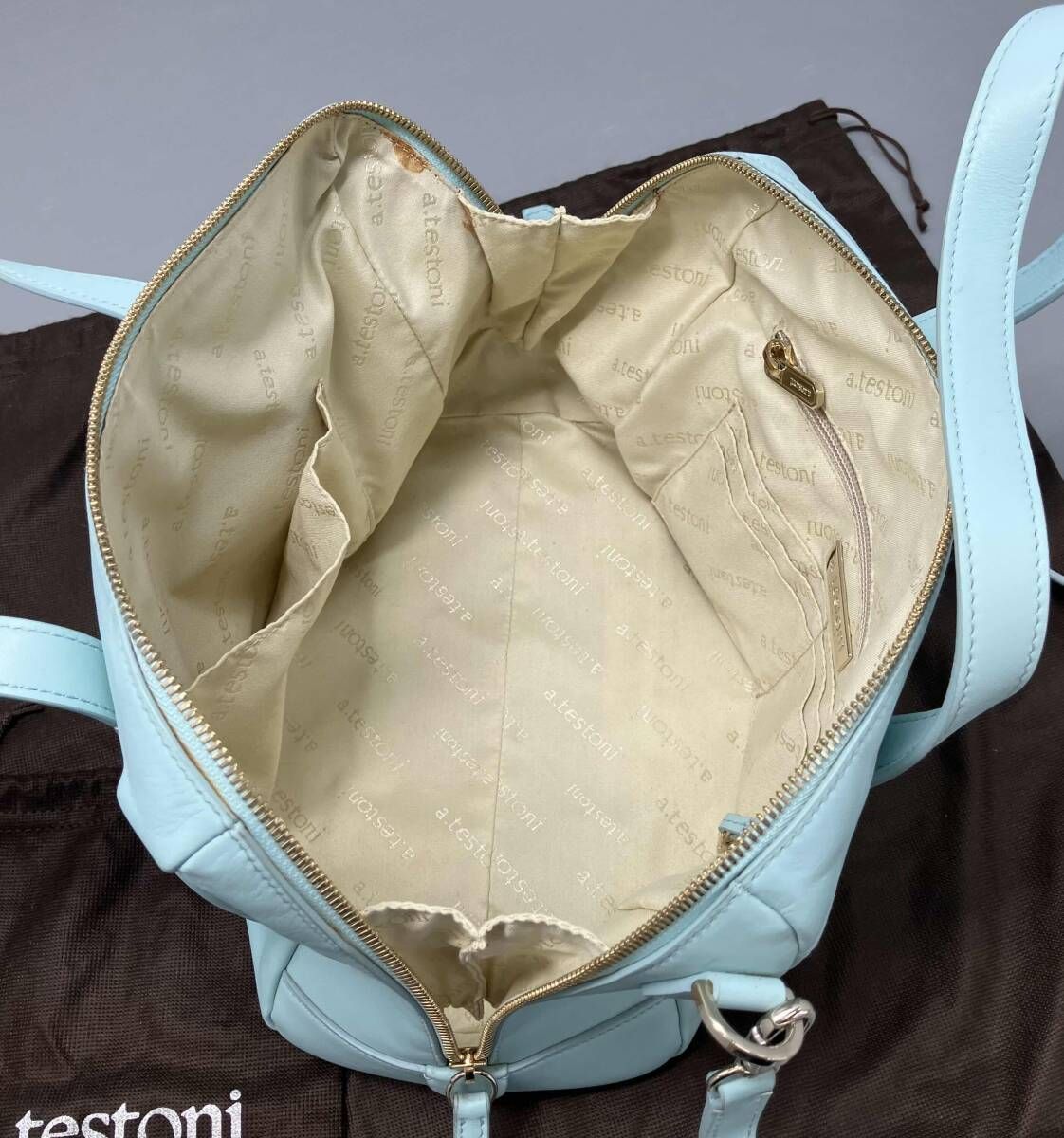 ☆ A testoni ア テストーニ ショルダーバッグ 2way ティファニー