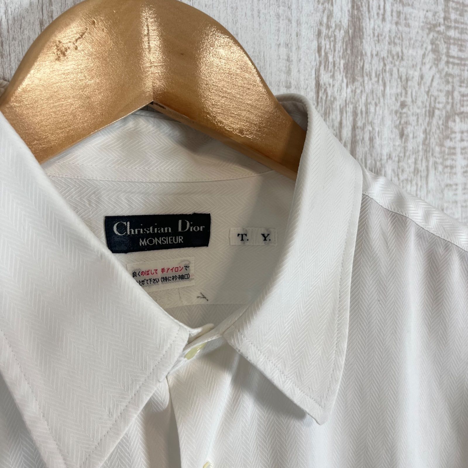 Christian Dior クリスチャンディオール ヘリンボーン 長袖 シャツ