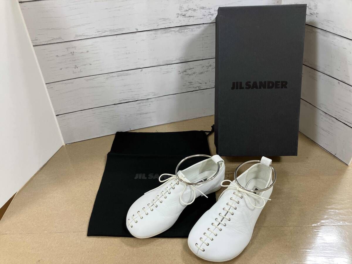 Jil sander レザーシューズ アンクレット付きシューズ ホワイト35