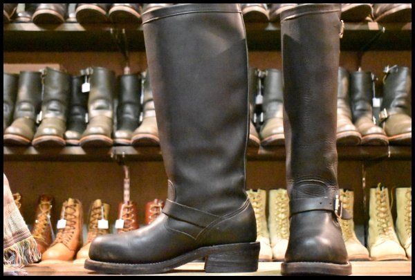 7 D 白タグ Chippewa チペワ 27909 エンジニア 17インチハイト ブラック 黒 スチールトゥ ロング ビブラム ブーツ FK 062