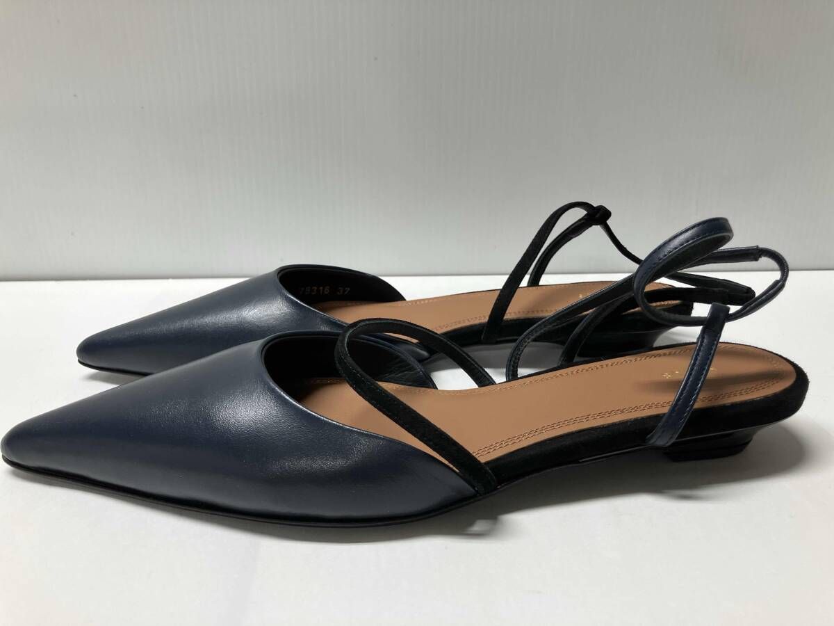 き NEOUS ネオアス サンダル サイズ37 グレイッシュネイビー ブラック