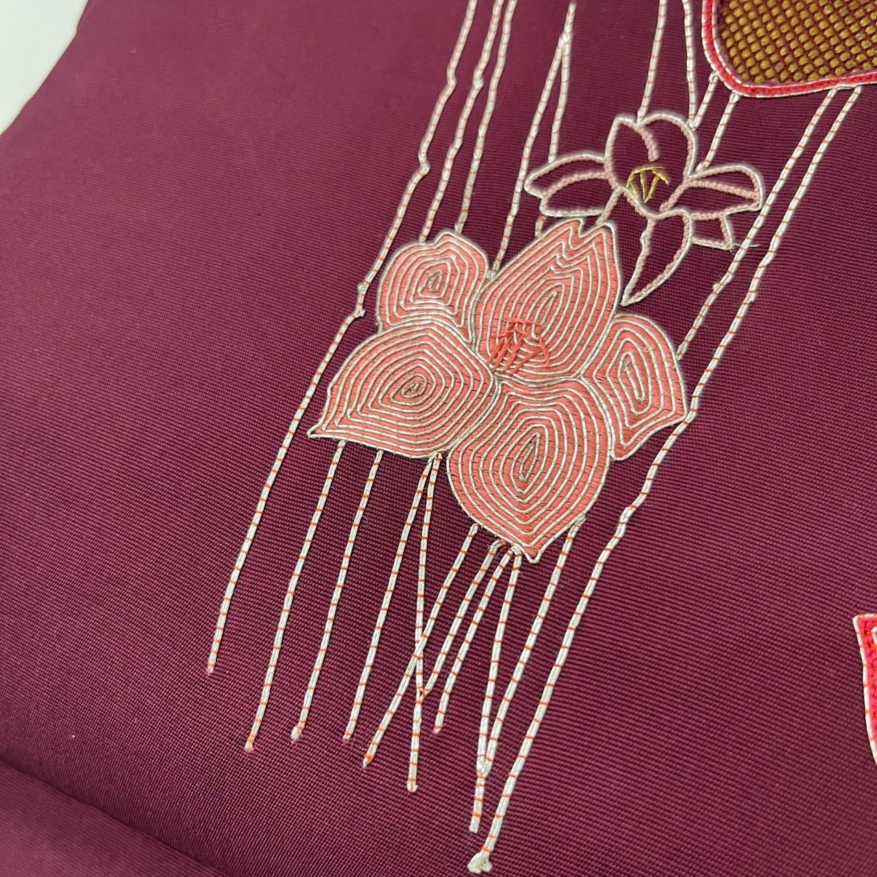 名古屋帯 正絹 塩瀬 メッシュ加工 駒刺繍 九寸 MA-1492 - メルカリ