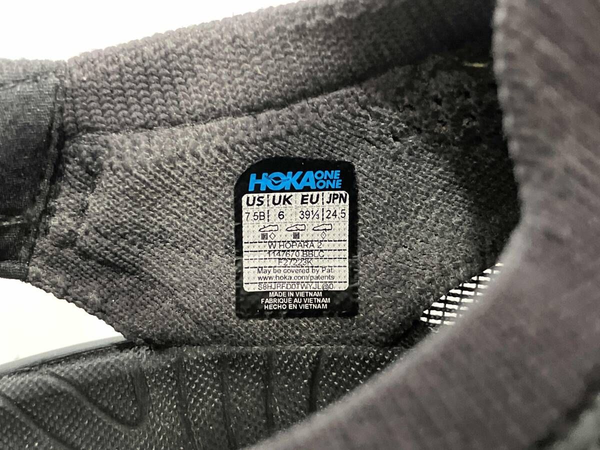  HOKA ONE ホカオネオネ サンダル F 27223 K HOPARA 2 ブラック 24.5 cm サンダル サンダル ミュール