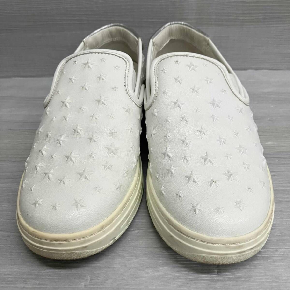  JIMMY CHOO ジミ-チュウ スターエンボススニーカー デッキシューズ ホワイト サイズ36 その他 靴