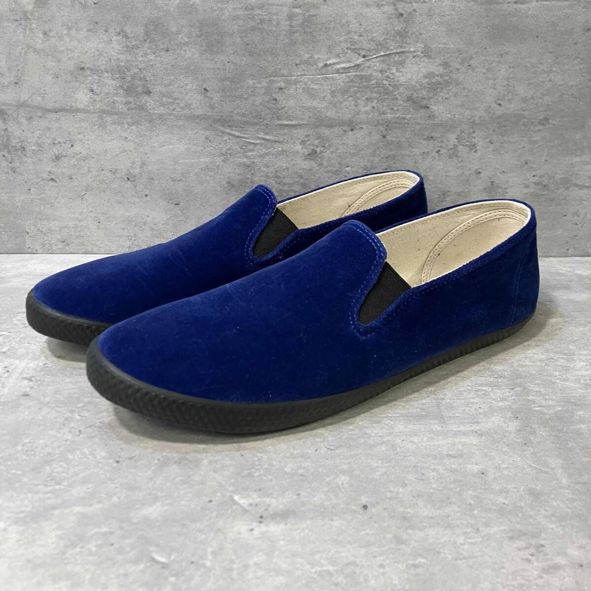 YOHJI POUR HOMME ベロアスリッポン スニーカー 4 ブルー TN 19-007 ヨウジヤマモトプールオム