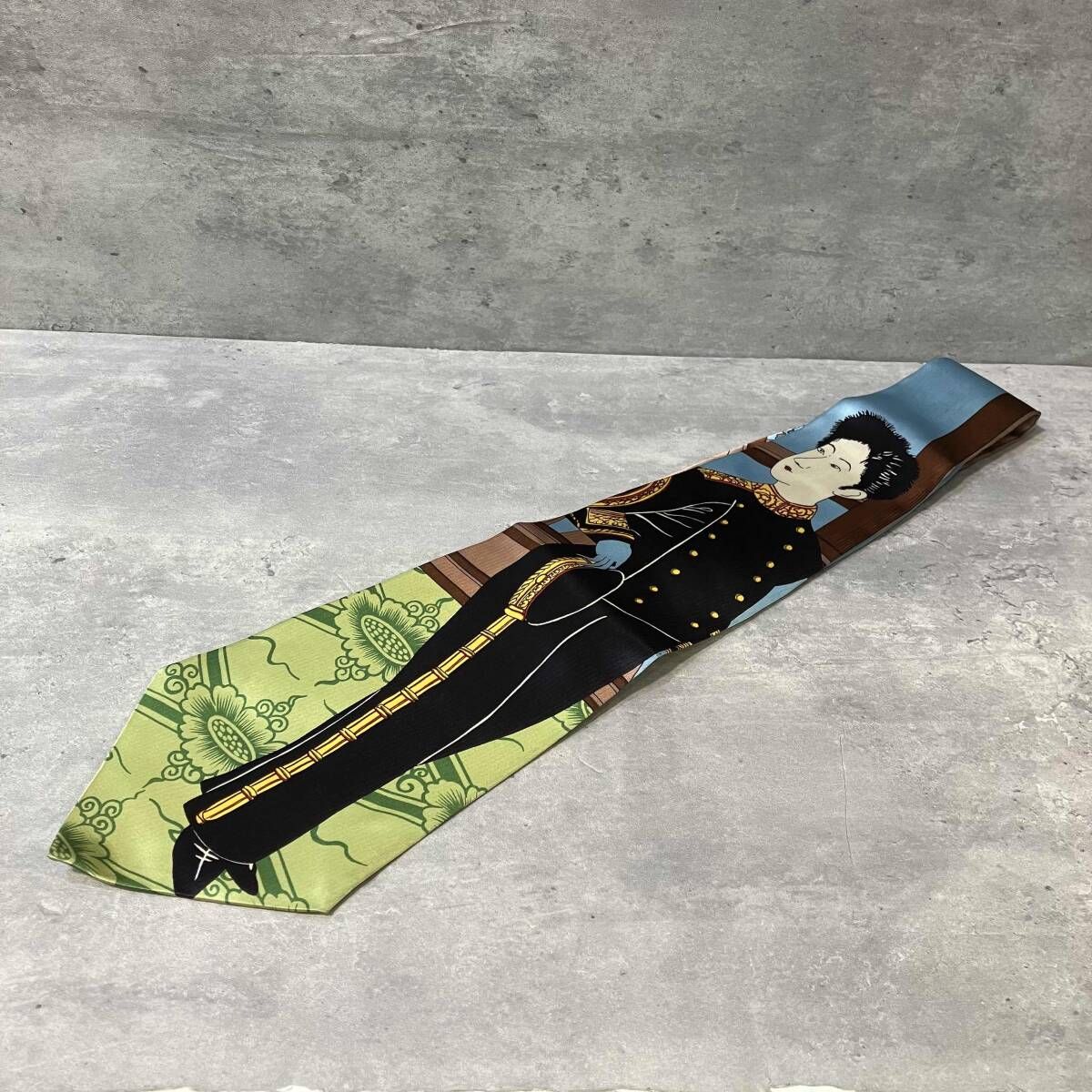 95 AW 鹿鳴館期 YOHJI YAMAMOTO POUR HOMME 鹿鳴館 転写ネクタイ レーヨン ヨウジヤマモト プールオム archive 名作