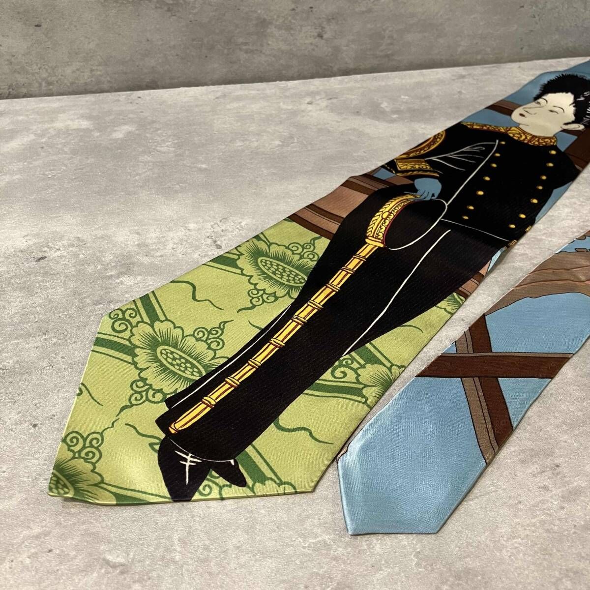 95 AW 鹿鳴館期 YOHJI YAMAMOTO POUR HOMME 鹿鳴館 転写ネクタイ レーヨン ヨウジヤマモト プールオム archive 名作