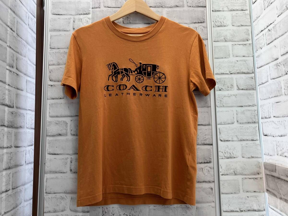 COACH 半袖Tシャツ C 9117 エバ-グリ-ンホ-スアンドキャリッジ キャメル コーチ ロゴT