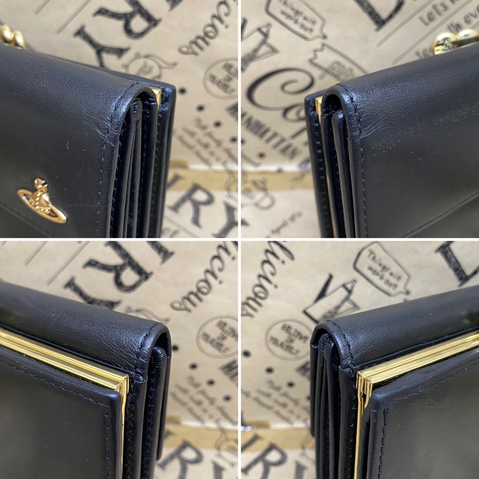 【✨未使用級】 ヴィヴィアン 三つ折り財布 オーブ クロコ がま口 レザー　黒 ヴィヴィアンウエストウッド 3つ折り 財布がま口 革 黒 オーブ FY305