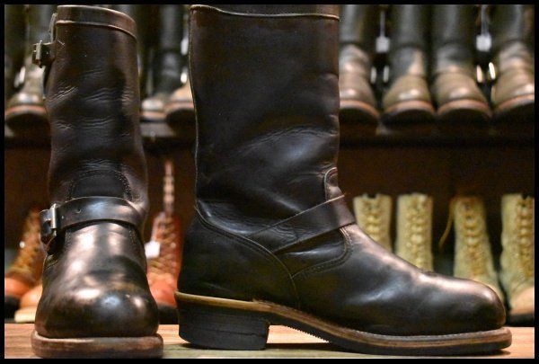 8 E 黒タグ PT 83 Cマーク Chippewa チペワ エンジニア 27863 黒 ブラック スチールトゥ ブーツ ビンテージ FK 067