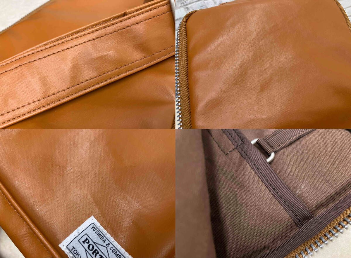 PORTER ポーター 吉田カバン STYLE SLING SHOULDER BAG ボディバッグ キャメル メンズ レディース 斜めがけ 薄マチ シンプルコーデ メッセンジャーバッグ 