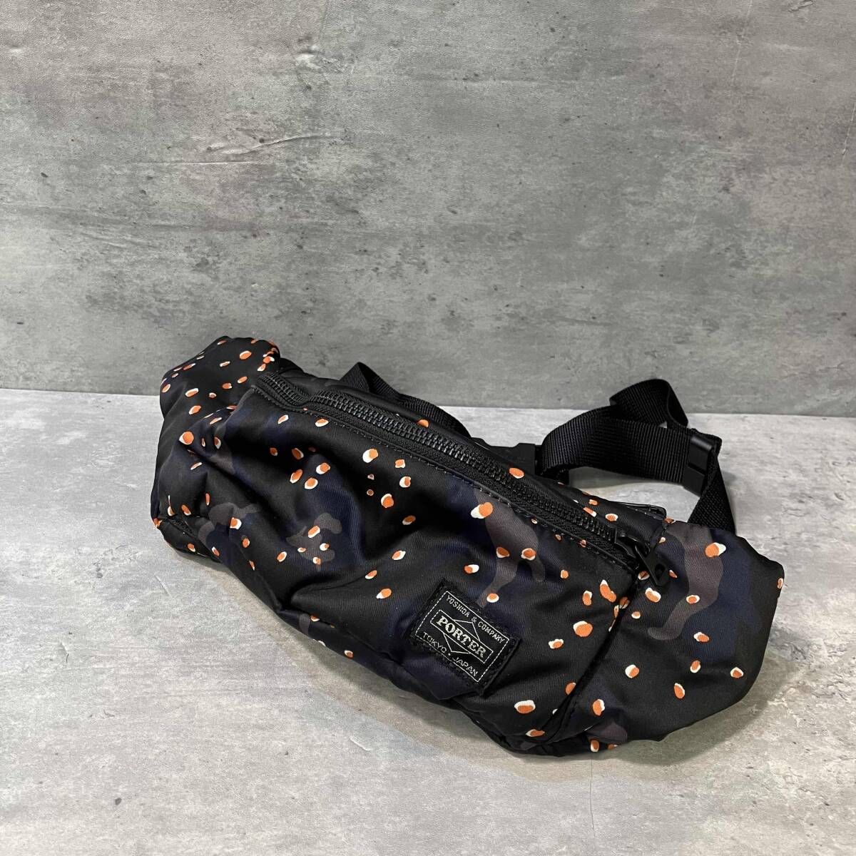PORTER PS CHIP CAMO ウエストバッグ ショルダーバッグ 迷彩柄 ブラック ネイビー系 ポーター
