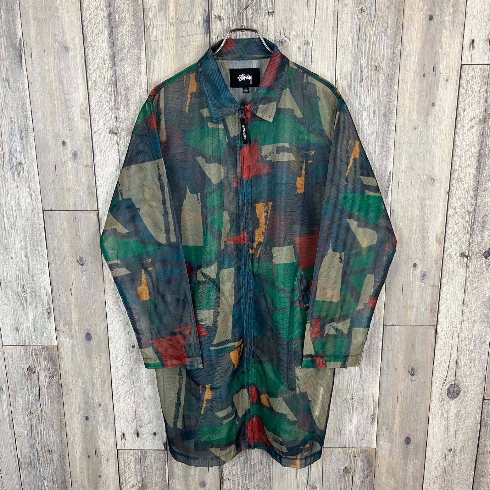 STUSSY stussy ステューシー RN# 94974 BLOCK MESH JACKET 総柄 アート 