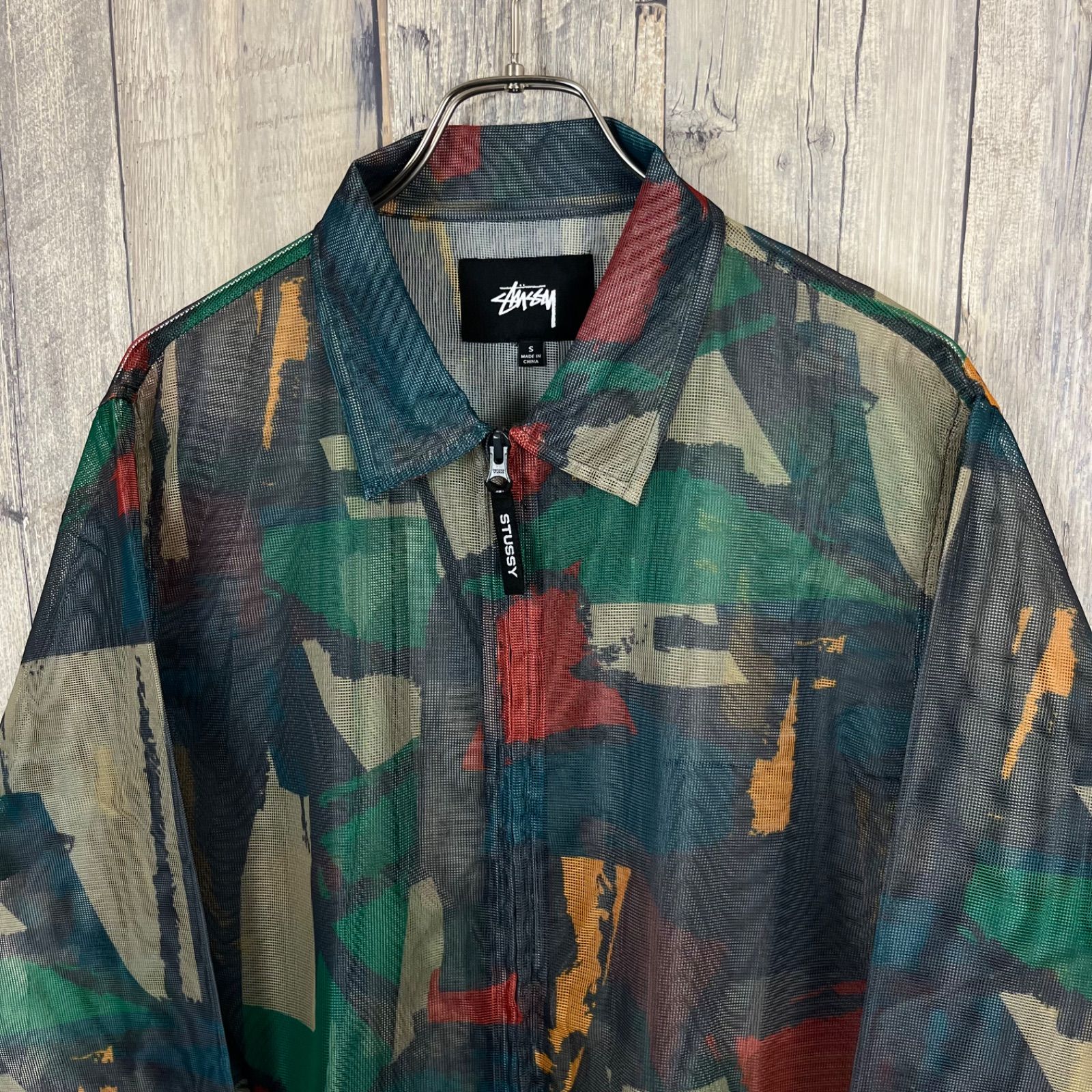 STUSSY stussy ステューシー RN# 94974 BLOCK MESH JACKET 総柄 アート 