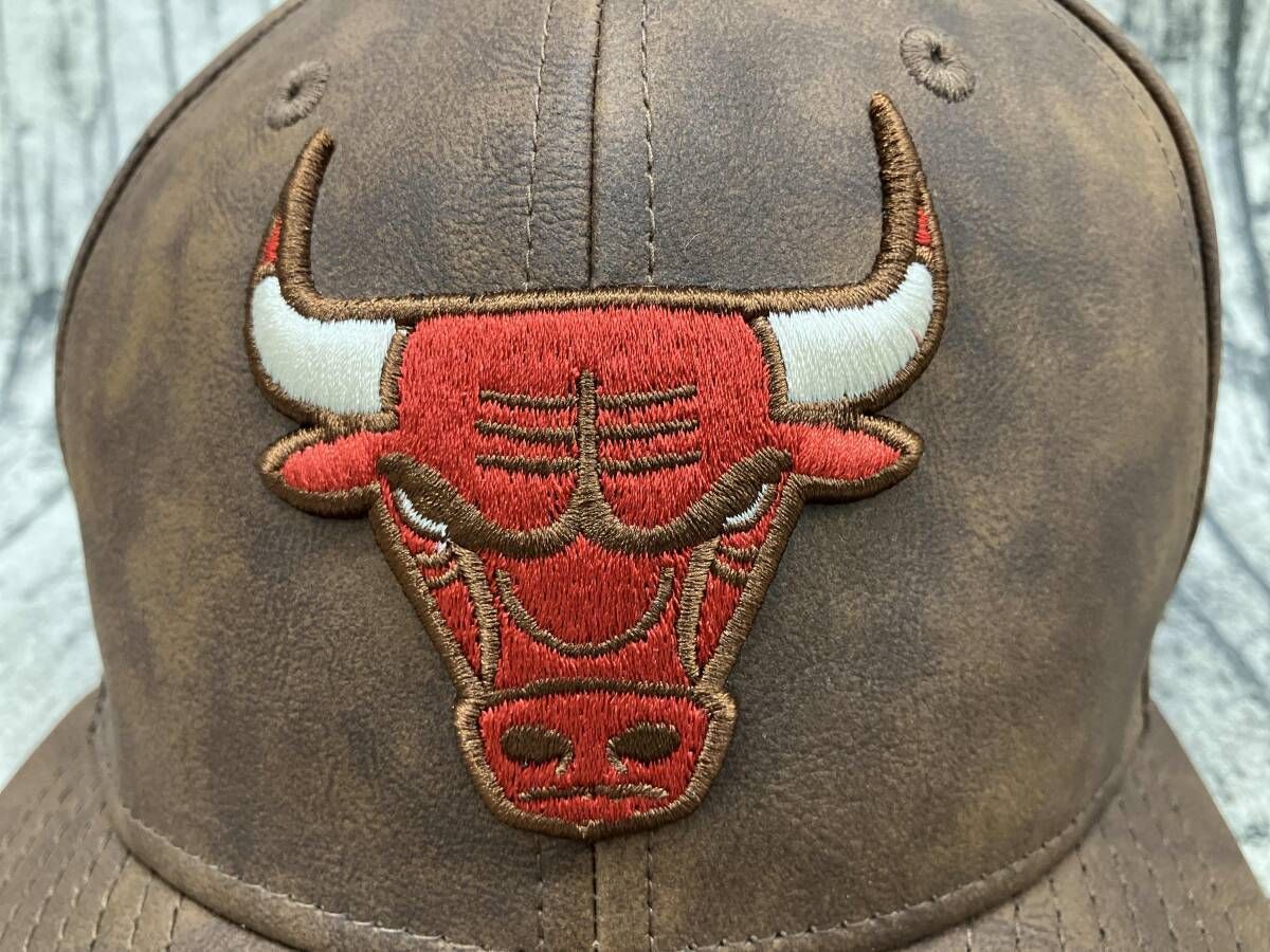 NEW ERA NBA シカゴブルズ 9FIFTY レザーキャップ　　ブラウン ニューエラ CHICAGO BULLS フリーサイズ