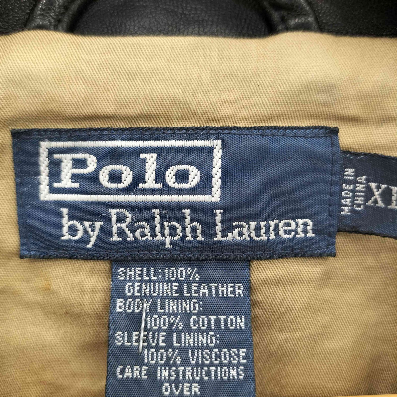 ポロバイラルフローレン Polo by RALPH LAUREN 90s ポニー刺繍 レザー