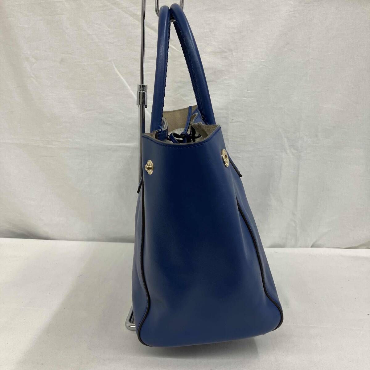 希少美品　ANYA HINDMARCHスマイリートートバッグ　ネイビー anya hindmarch トートバッグ／スマイリー／ブルー トートバッグ