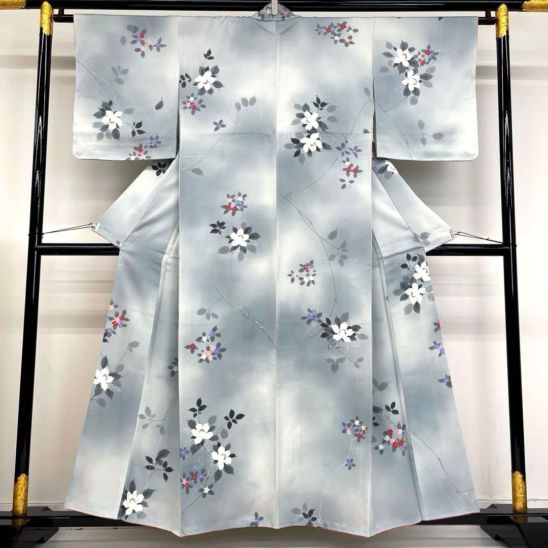 着物と帯 時流 K 25943 t 正絹 小紋 白い花 小花