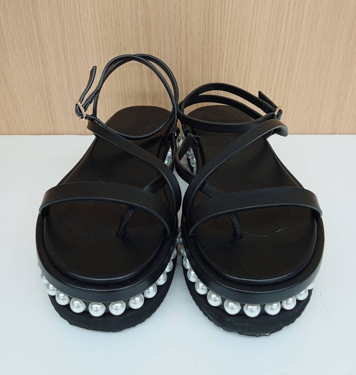 JIMMY CHOO ジミーチュウ サンダル PINE FLAT EU 36 ブラック 夏