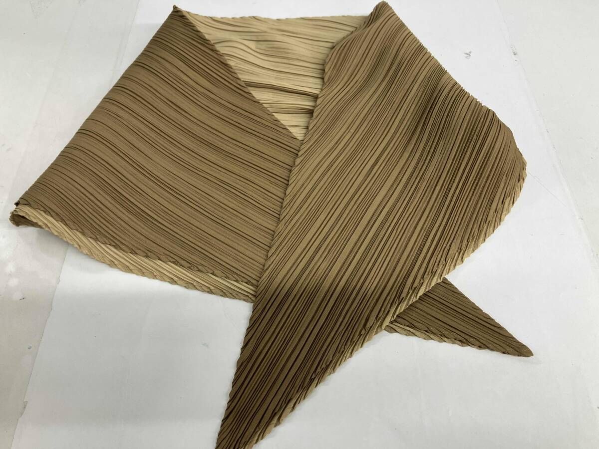 ISSEY MIYAKE プリーツストール PP 05-AD 022 イッセイミヤケ ツートン スカーフ ブラウン