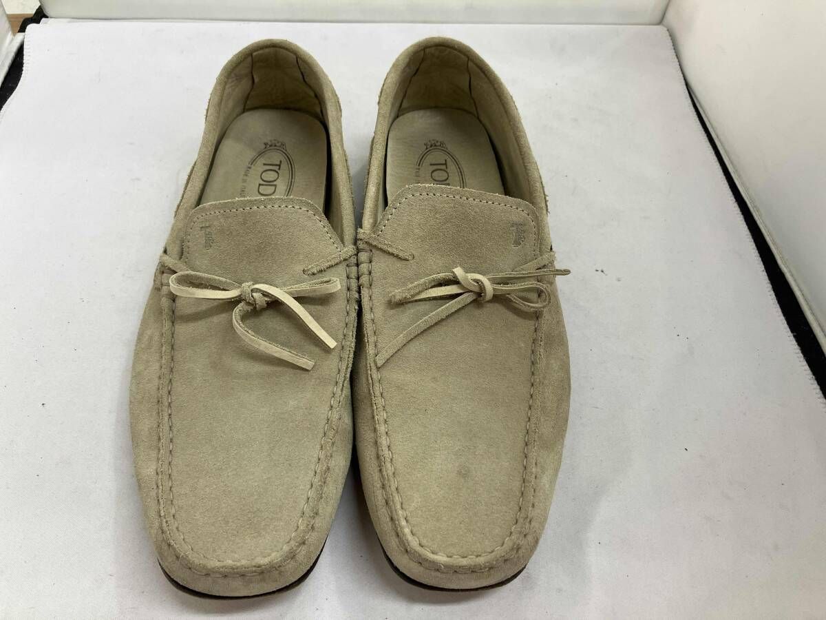 TOD'S トッズ スウェ-ド ドライビングシュ-ズ ベ-ジュ デッキシュ-ズ サイズ10