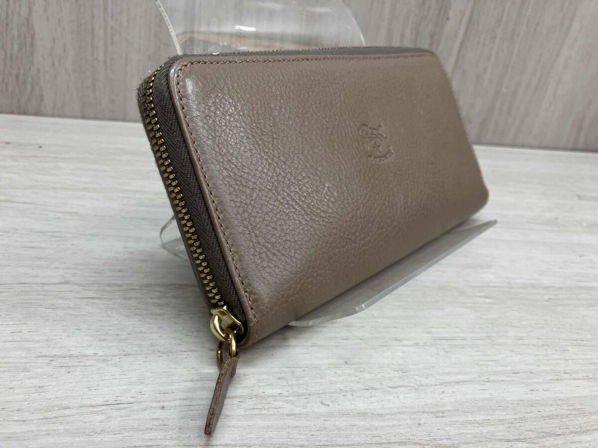 IL BISONTE イルビゾンテ 長財布小銭入れ付き グレーベージュ 保存袋あり